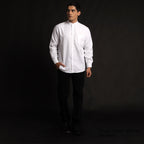 Kemeja Koko Shanghai Solid Lengan Panjang 7721 White