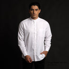 Kemeja Koko Shanghai Solid Lengan Panjang 7721 White