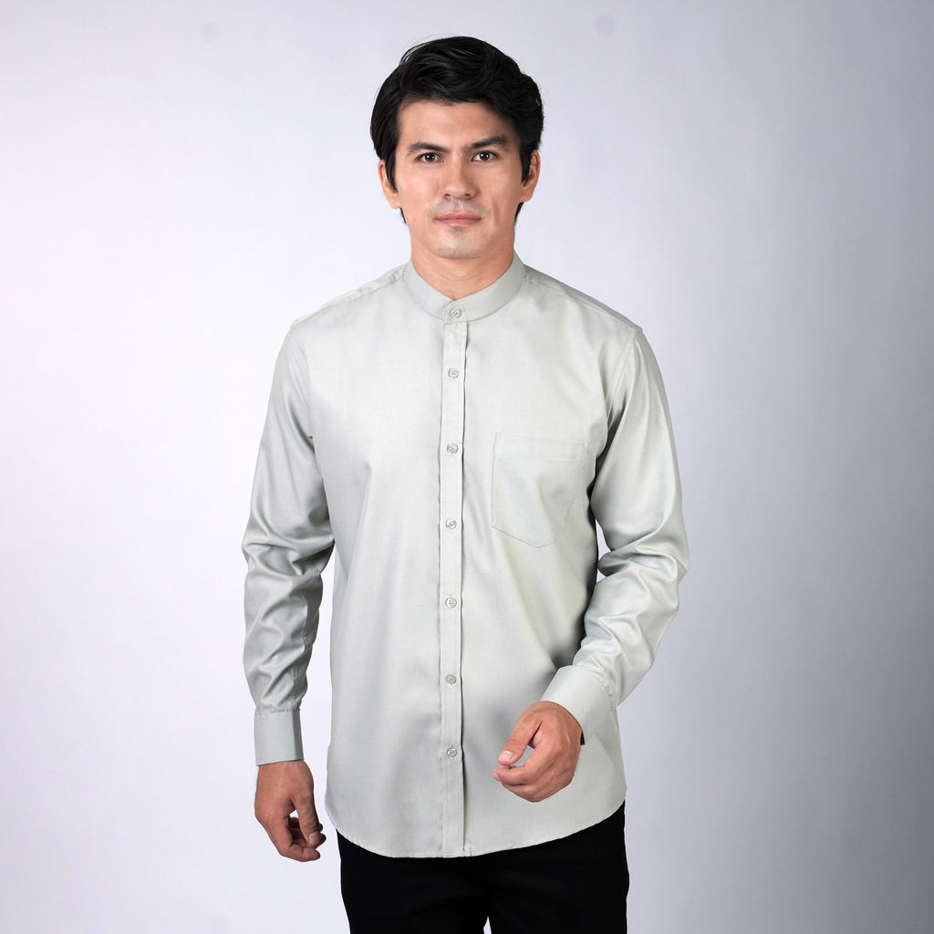 Kemeja Koko Shanghai Solid Lengan Panjang 7721 Sage