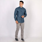 Kemeja Koko Shanghai Two Tone Lengan Panjang 7732 Deep Blue