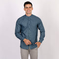 Kemeja Koko Shanghai Two Tone Lengan Panjang 7732 Deep Blue