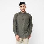 Kemeja Koko Shanghai Two Tone Lengan Panjang 7732 Grayish Brown