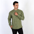 Kemeja Koko Shanghai Two Tone Lengan Panjang 7732 Moss Green