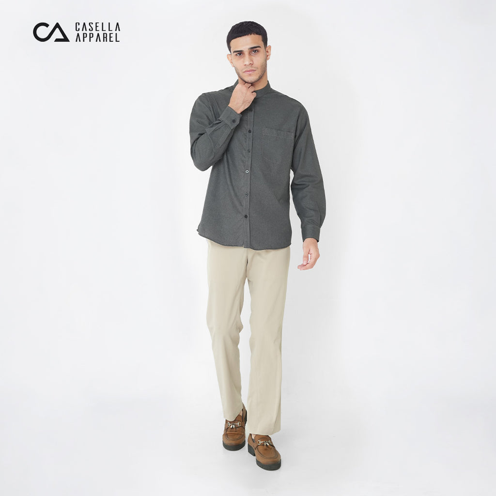 Kemeja Koko Shanghai Two Tone Lengan Panjang 7732 Space Black