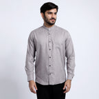 Kemeja Koko Shanghai Two Tone Lengan Panjang 7732 Brown