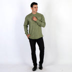 Kemeja Koko Shanghai Two Tone Lengan Panjang 7732 Moss Green