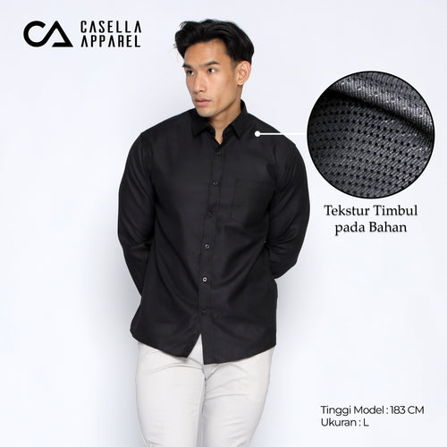 Kemeja Eldric Lengan Panjang 7756 Black