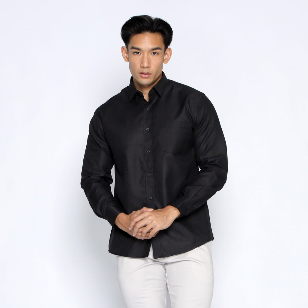 Kemeja Eldric Lengan Panjang 7756 Black