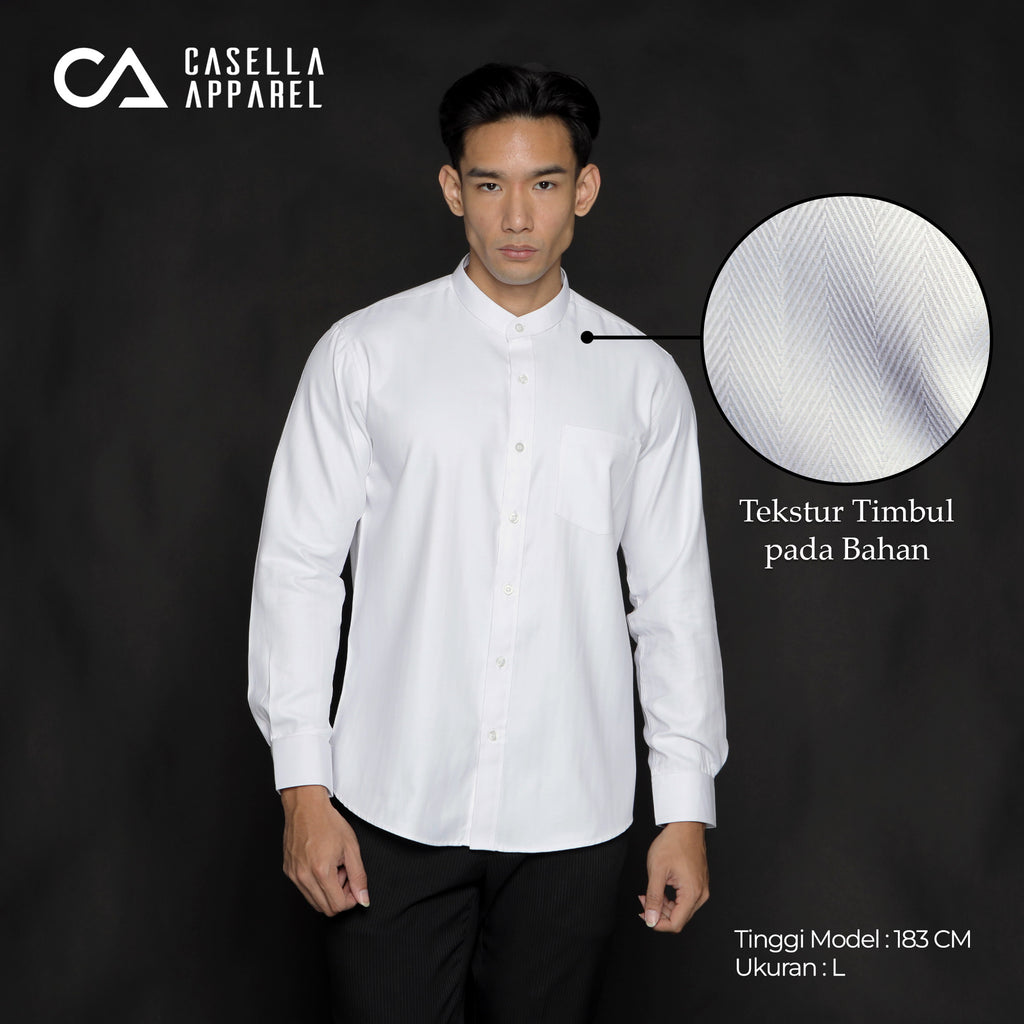Kemeja Koko Dante Lengan Panjang Premium 7759 White