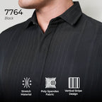 Kemeja Naviel Lengan Panjang 7764 Black