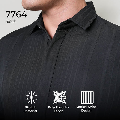 Kemeja Naviel Lengan Panjang 7764 Black