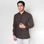 Kemeja Naviel Lengan Panjang 7764 Brown
