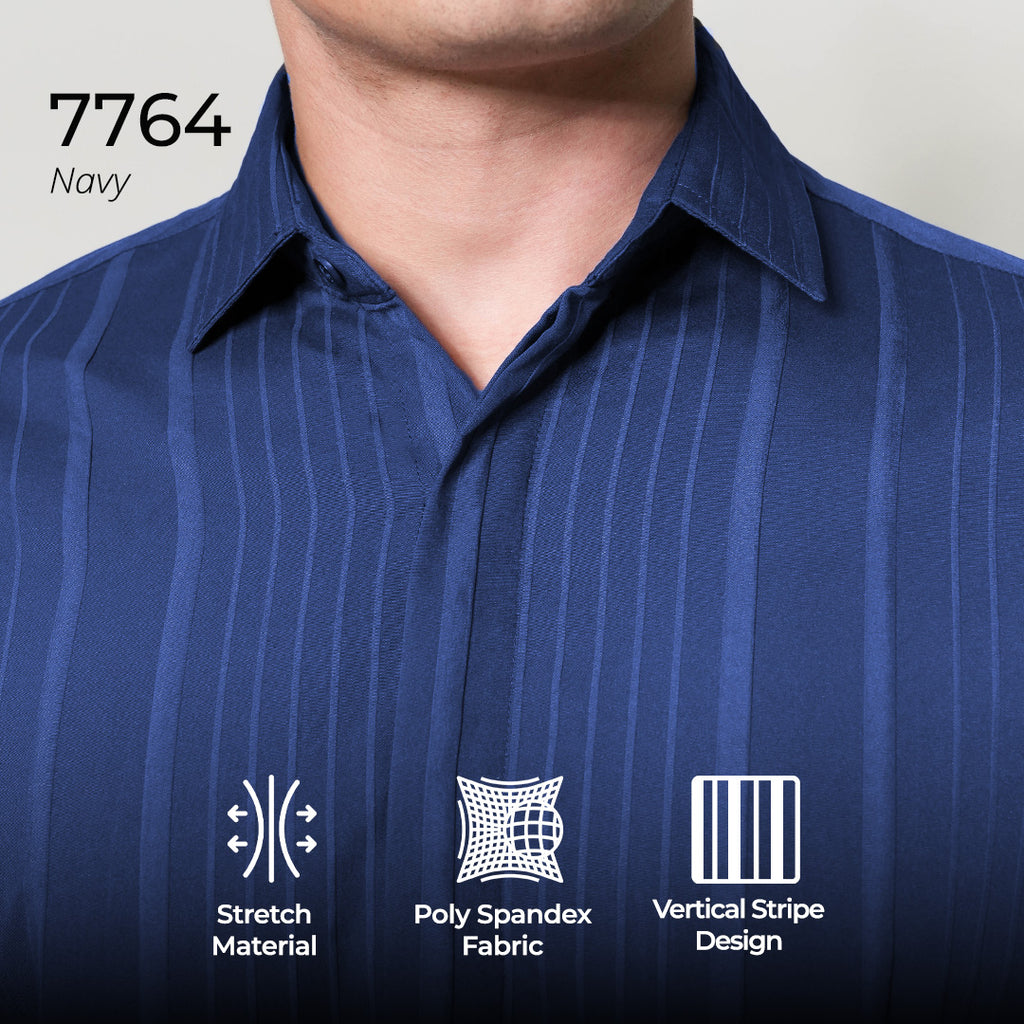 Kemeja Naviel Lengan Panjang 7764 Navy