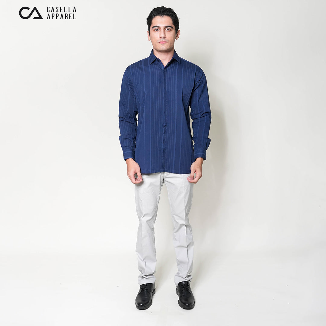 Kemeja Naviel Lengan Panjang 7764 Navy