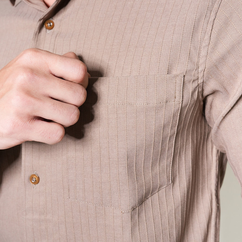 Kemeja Alden Lengan Panjang 7765 Coffee