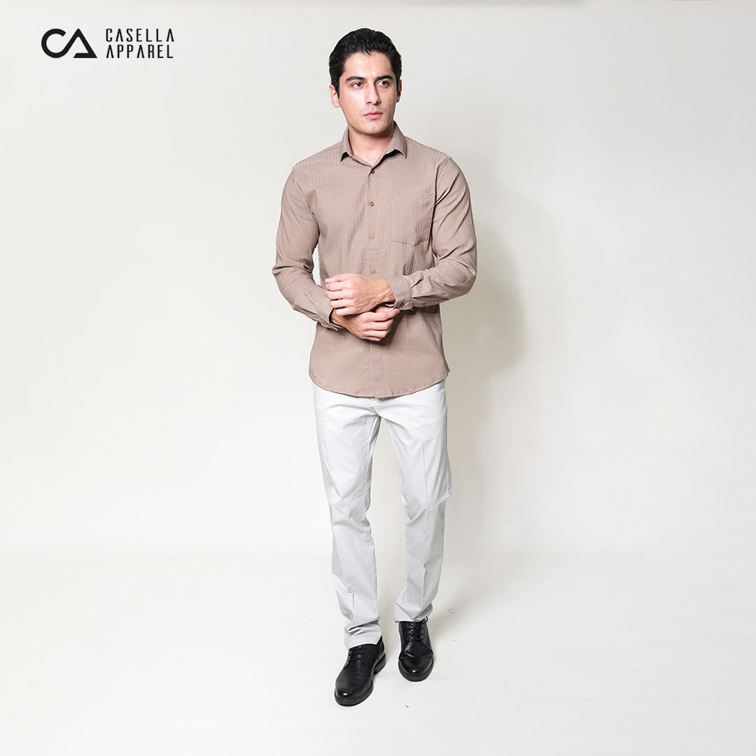 Kemeja Alden Lengan Panjang 7765 Coffee
