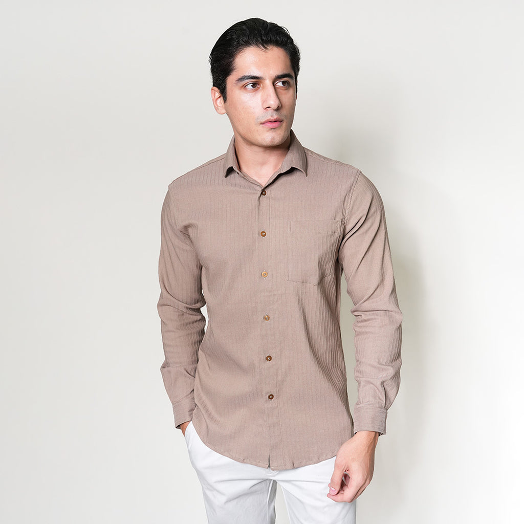 Kemeja Alden Lengan Panjang 7765 Coffee