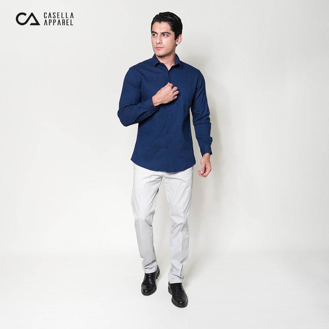 Kemeja Alden Lengan Panjang 7765 Navy