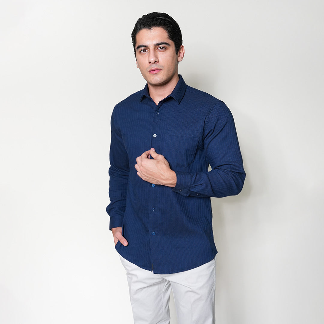 Kemeja Alden Lengan Panjang 7765 Navy