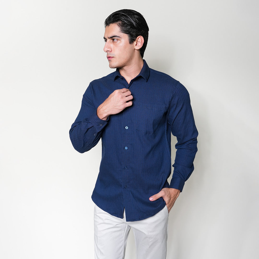 Kemeja Alden Lengan Panjang 7765 Navy
