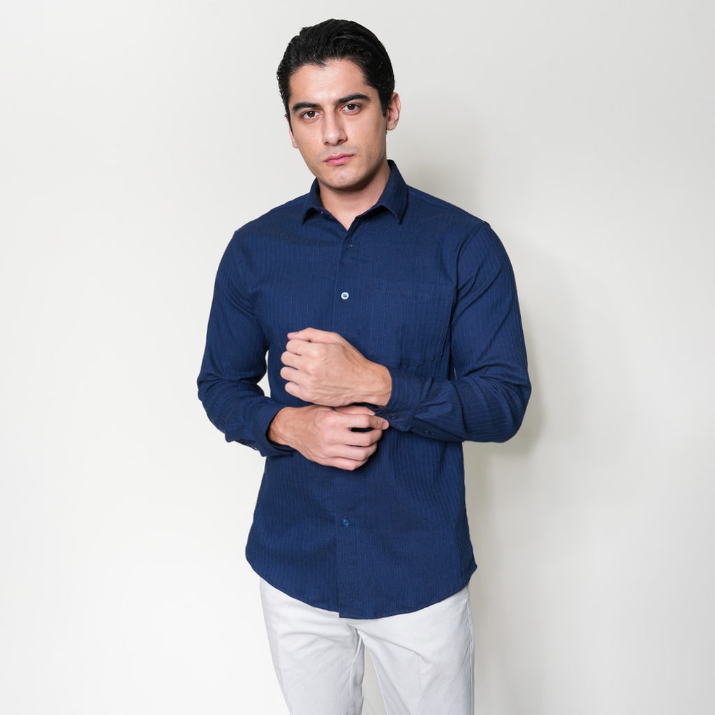 Kemeja Alden Lengan Panjang 7765 Navy