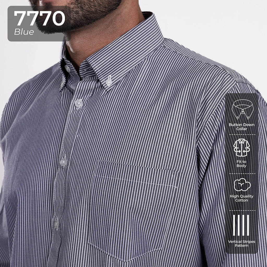 Kemeja Sinclair Lengan Panjang 7770 Blue