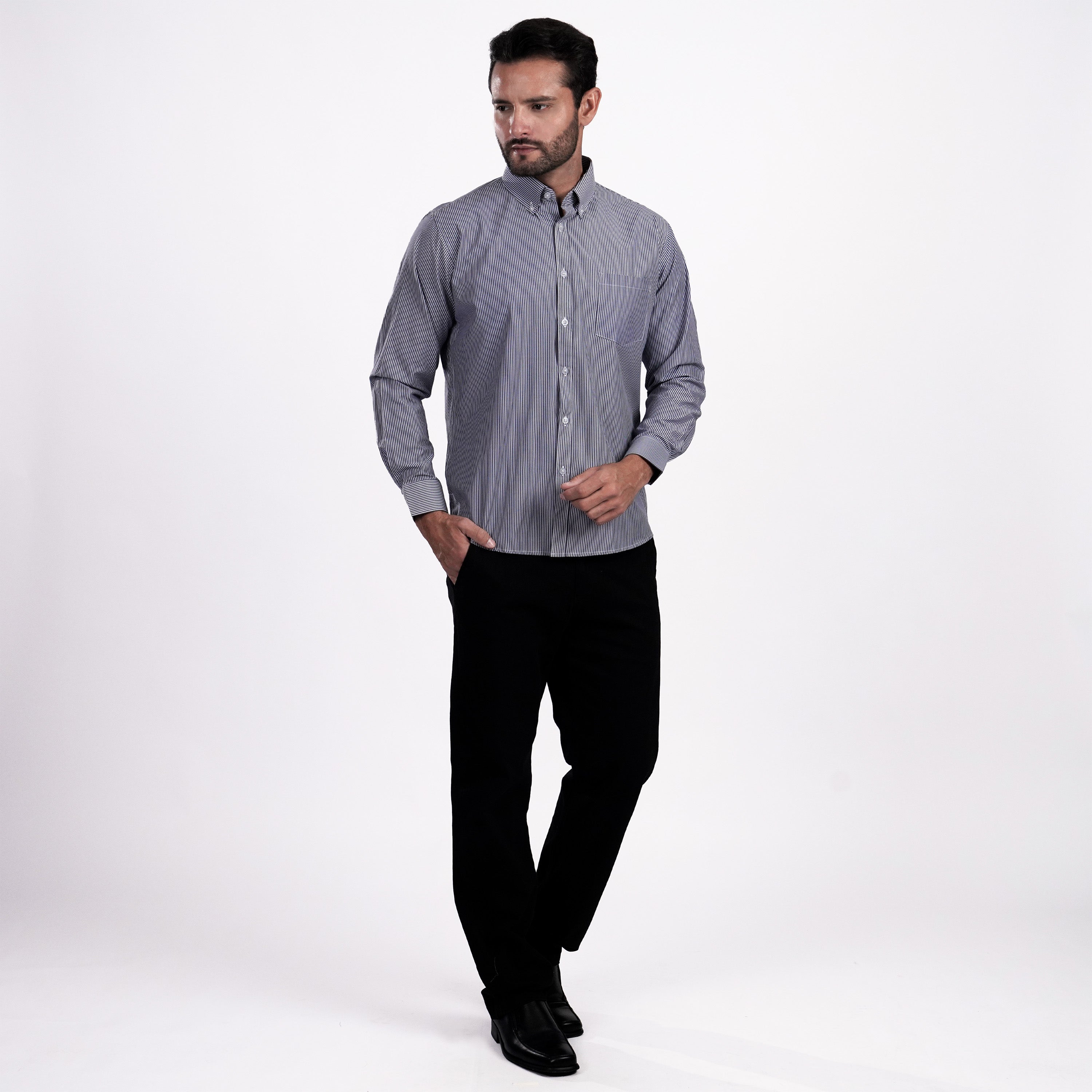 Kemeja Sinclair Lengan Panjang 7770 Blue