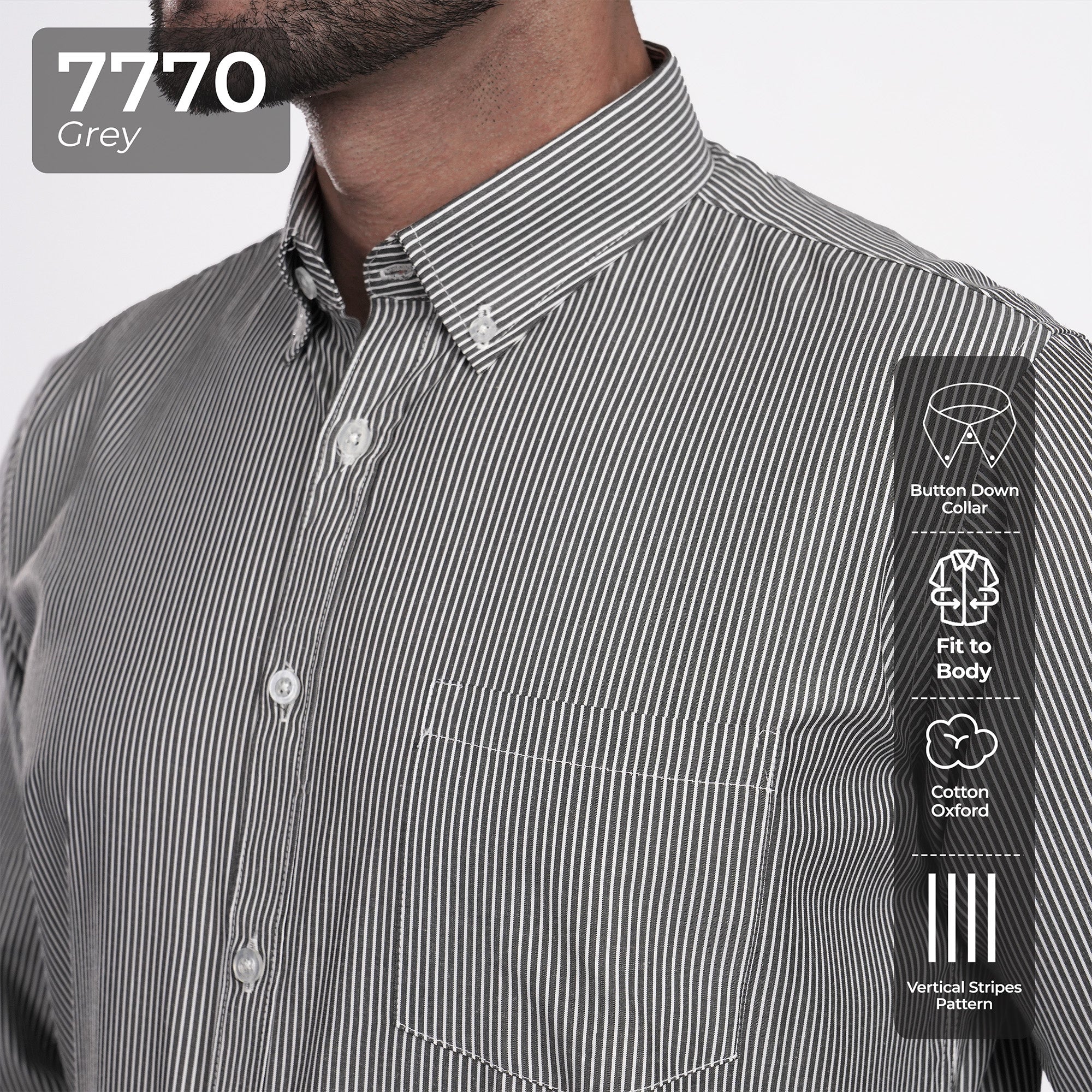 Kemeja Sinclair Lengan Panjang 7770 Grey