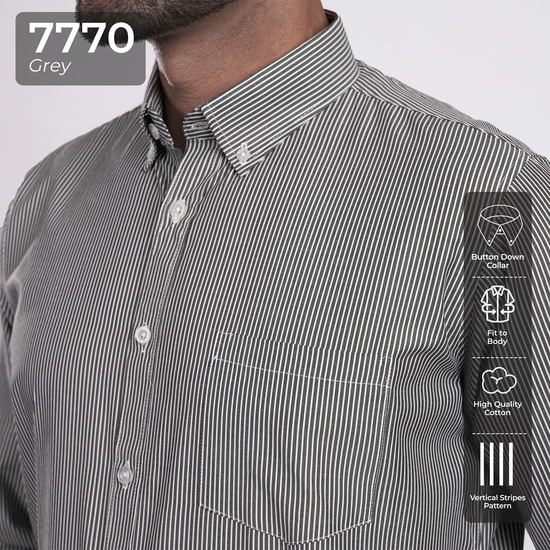 Kemeja Sinclair Lengan Panjang 7770 Grey