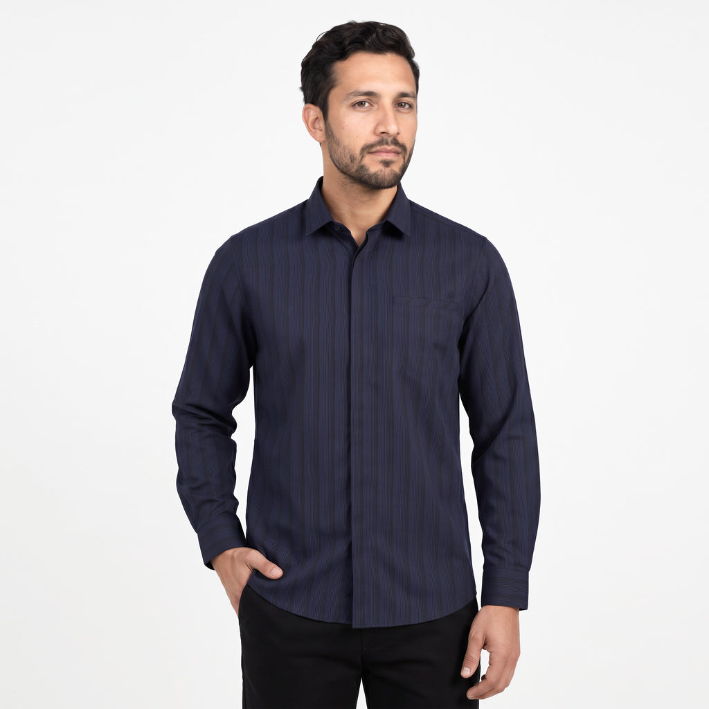 Kemeja Ardent Lengan Panjang 7772 Navy