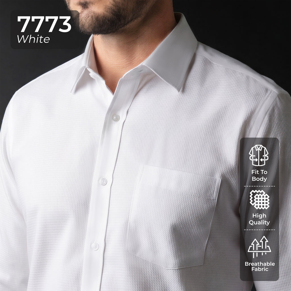 Kemeja Eldric Lengan Panjang 7773 White