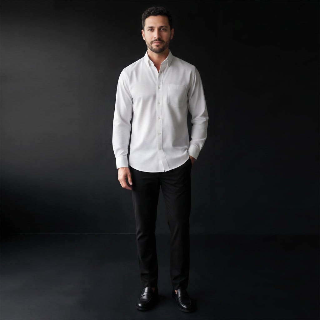 Kemeja Eldric Lengan Panjang 7773 White