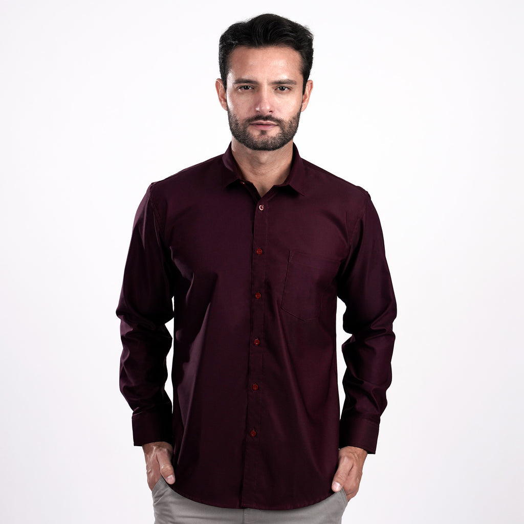 Kemeja Premium Gallant Lengan Panjang 7774 Burgundy