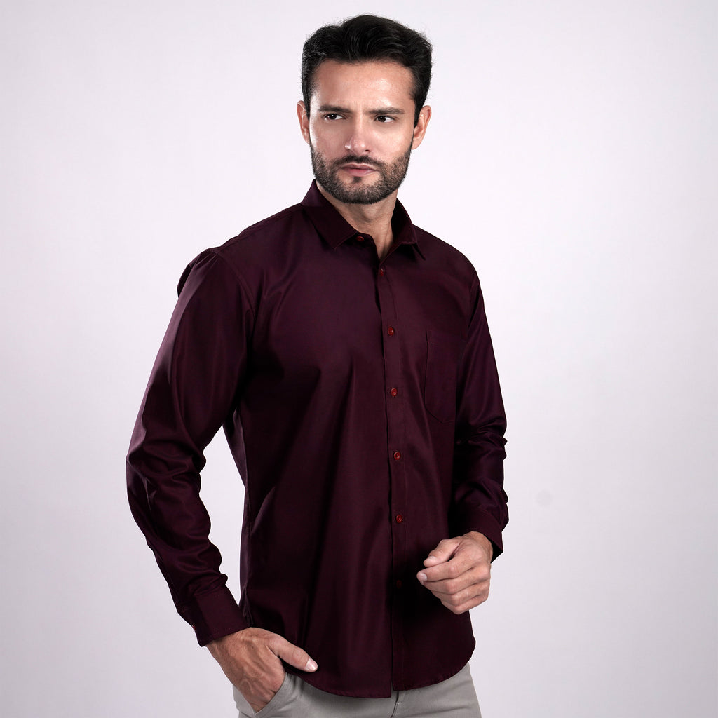 Kemeja Premium Gallant Lengan Panjang 7774 Burgundy