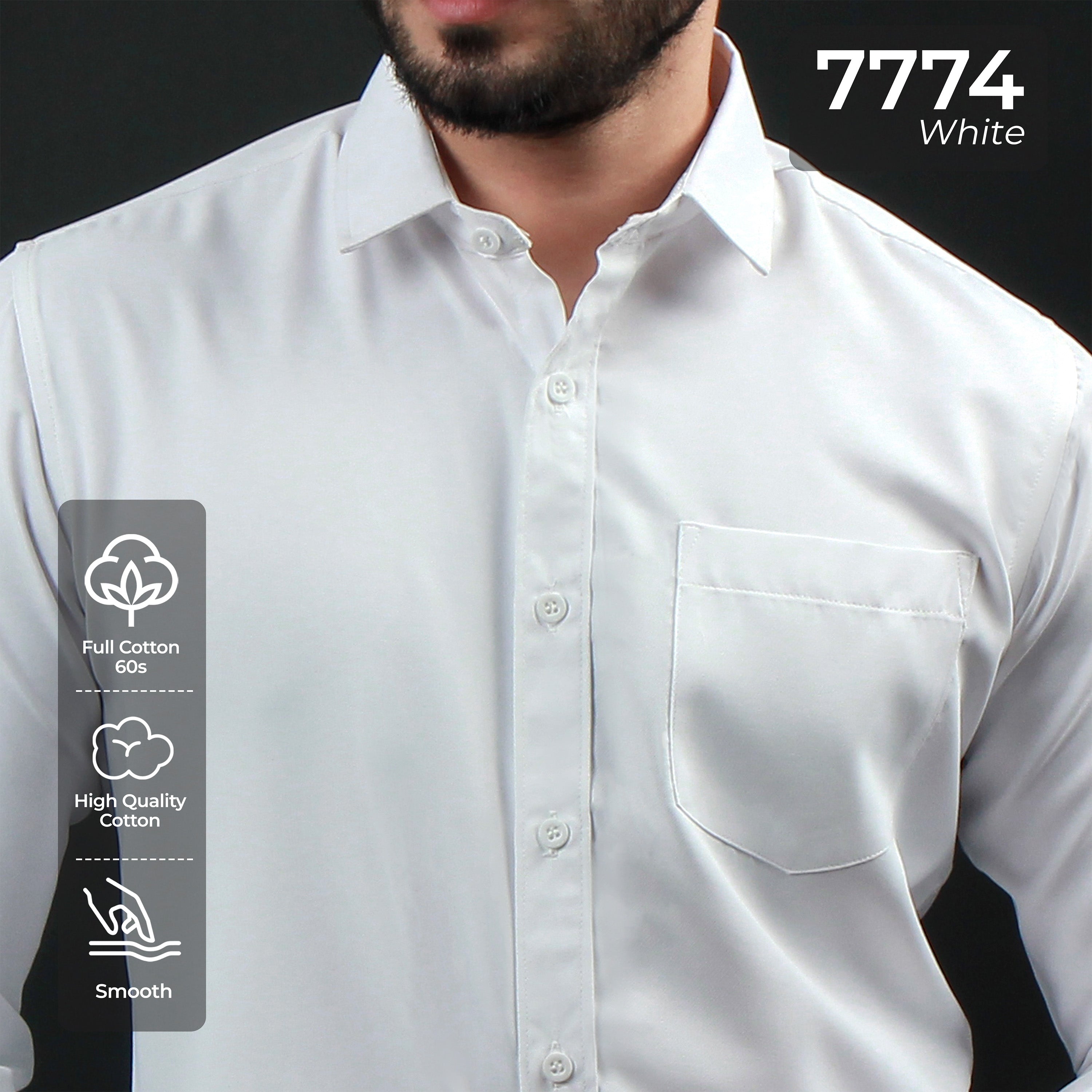 Kemeja Premium Gallant Lengan Panjang 7774 White