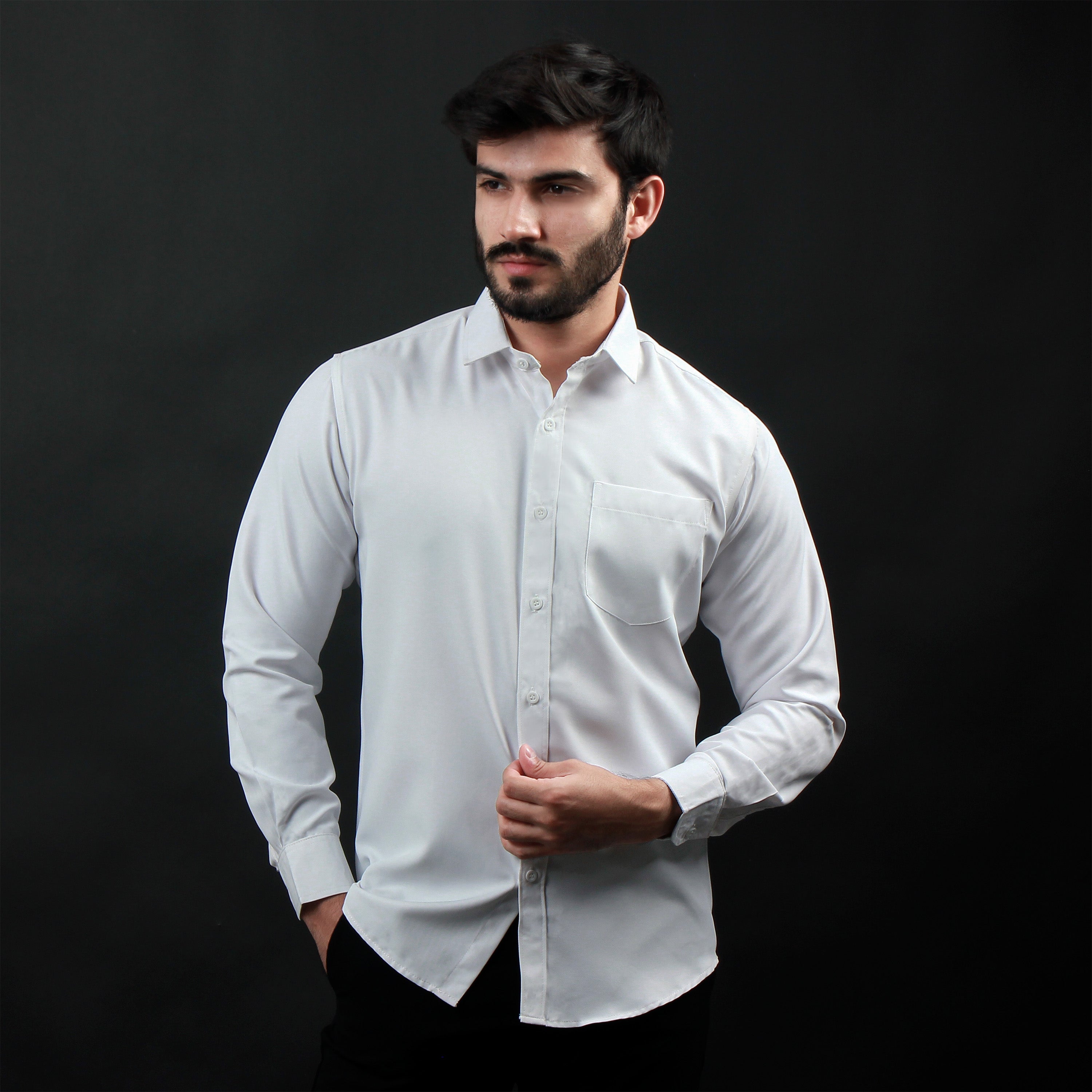 Kemeja Premium Gallant Lengan Panjang 7774 White