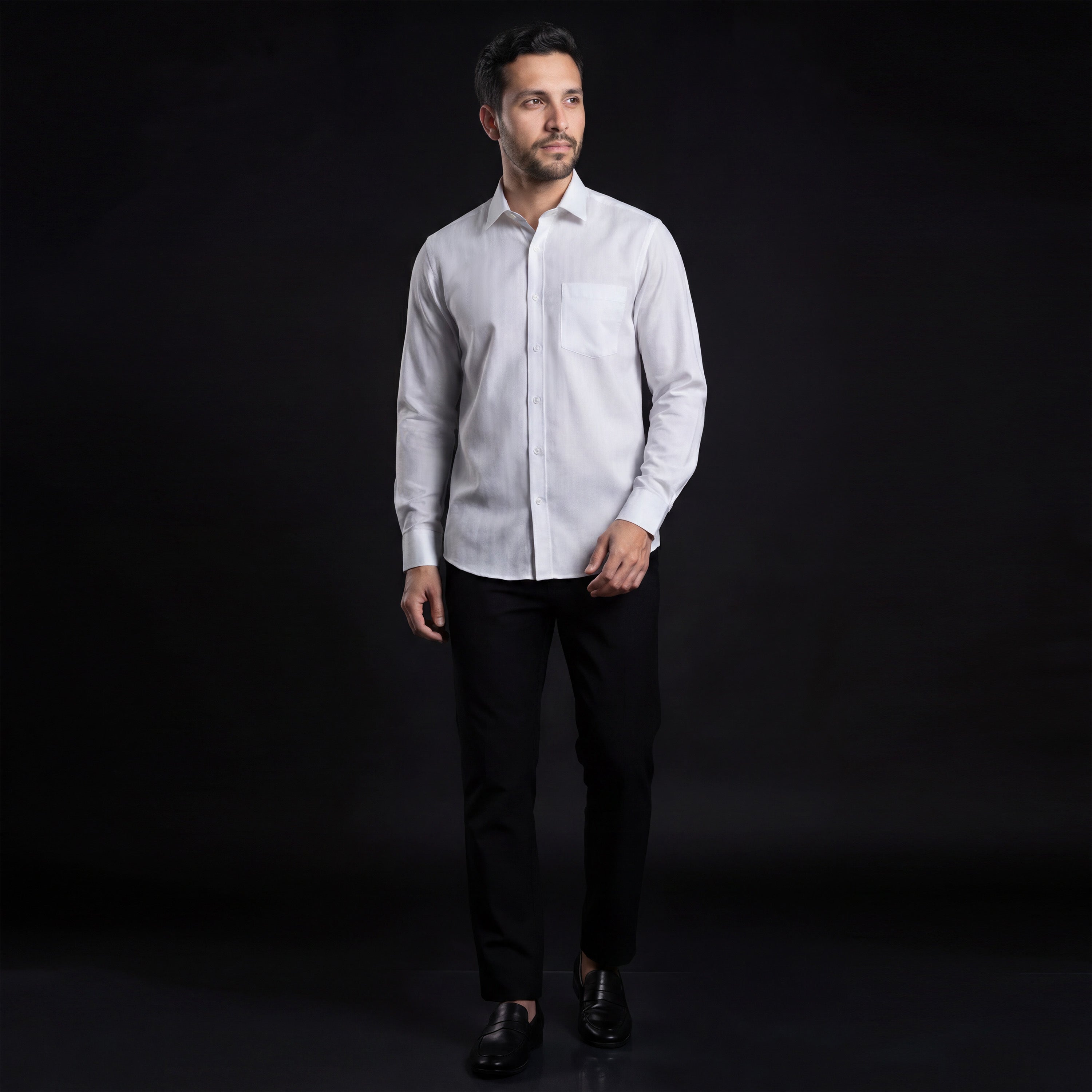 Kemeja Eldric Lengan Panjang 7775 White