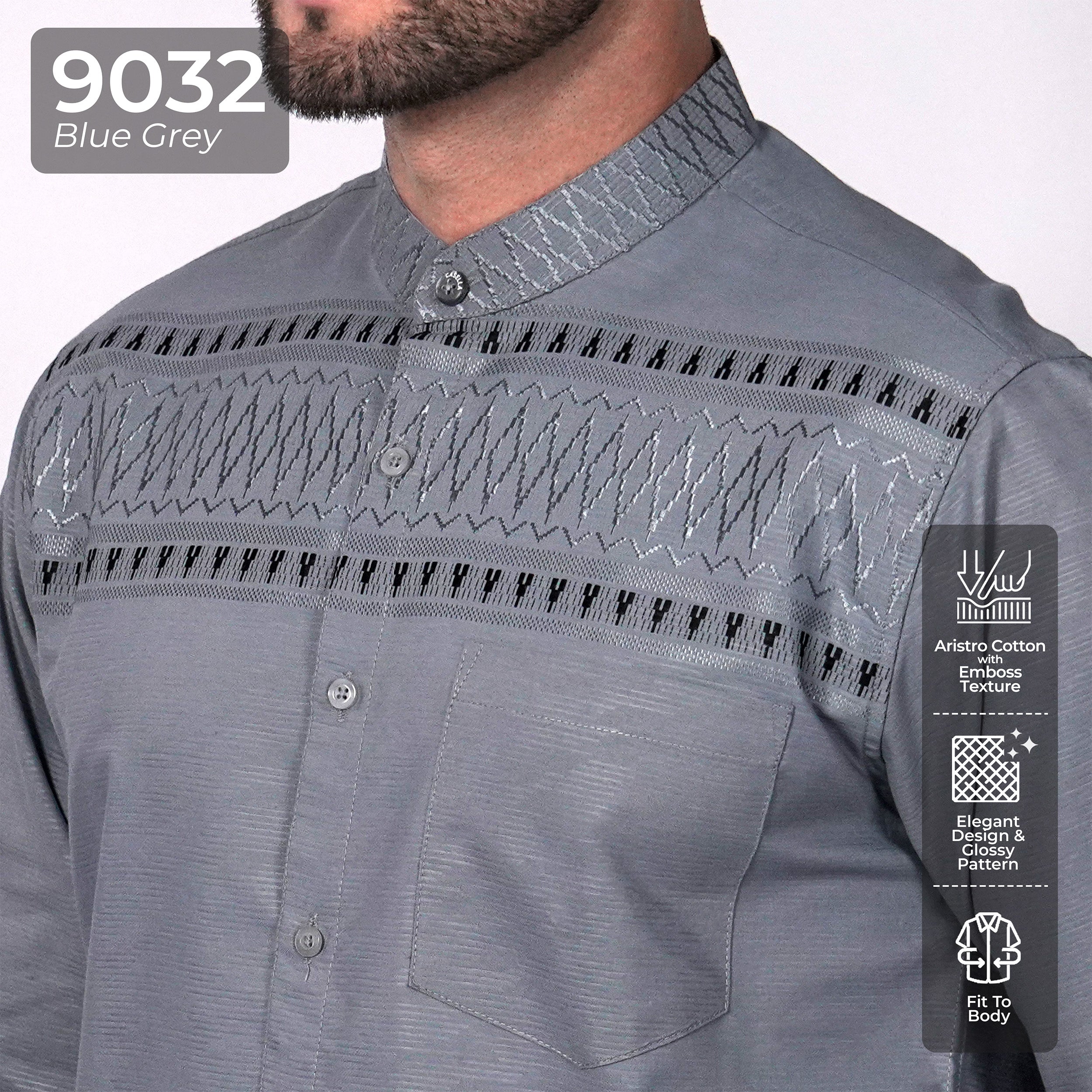 Koko Rayyan Lengan Panjang 9032 Bluegrey