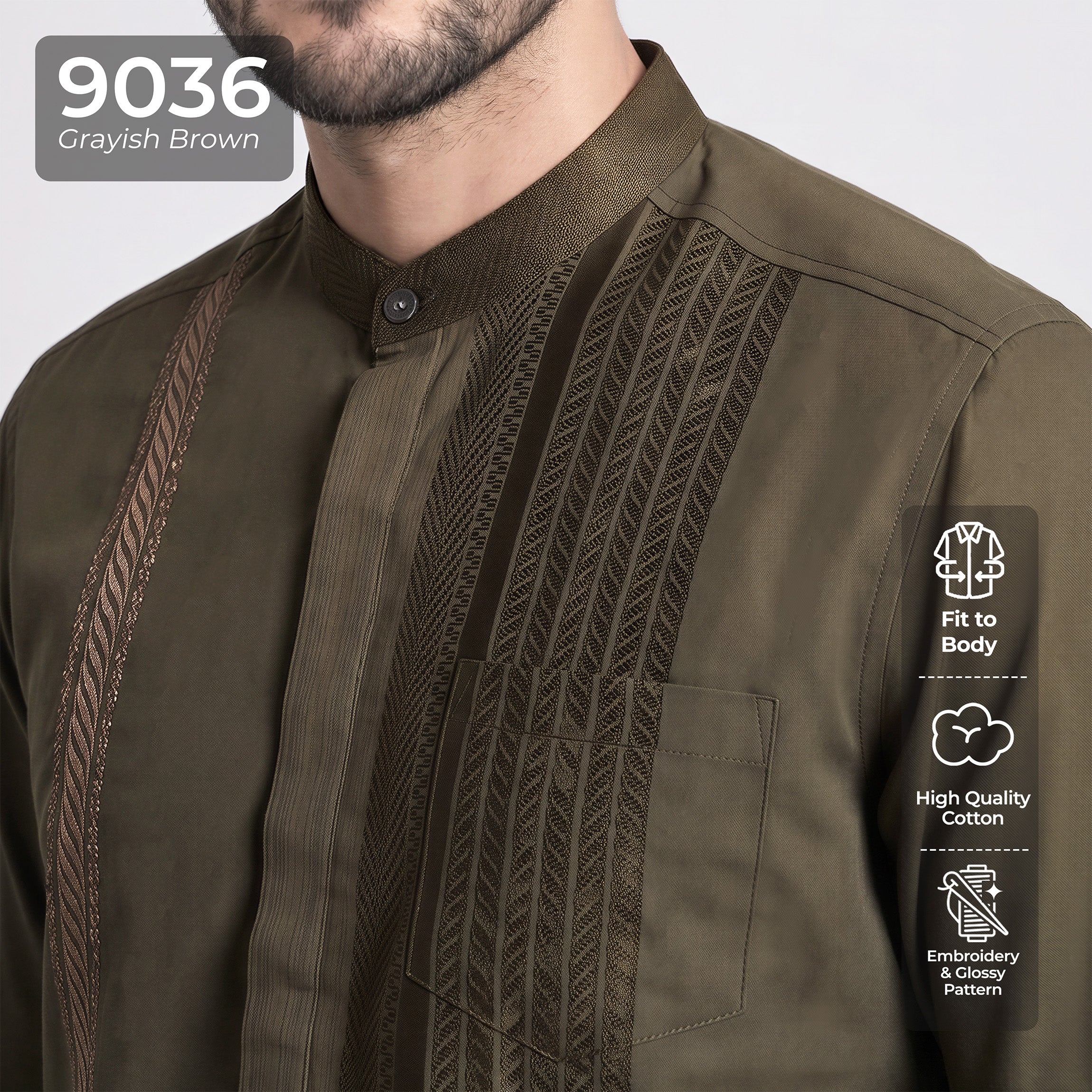 Koko Ishaq Lengan Panjang 9036 Grayish Brown