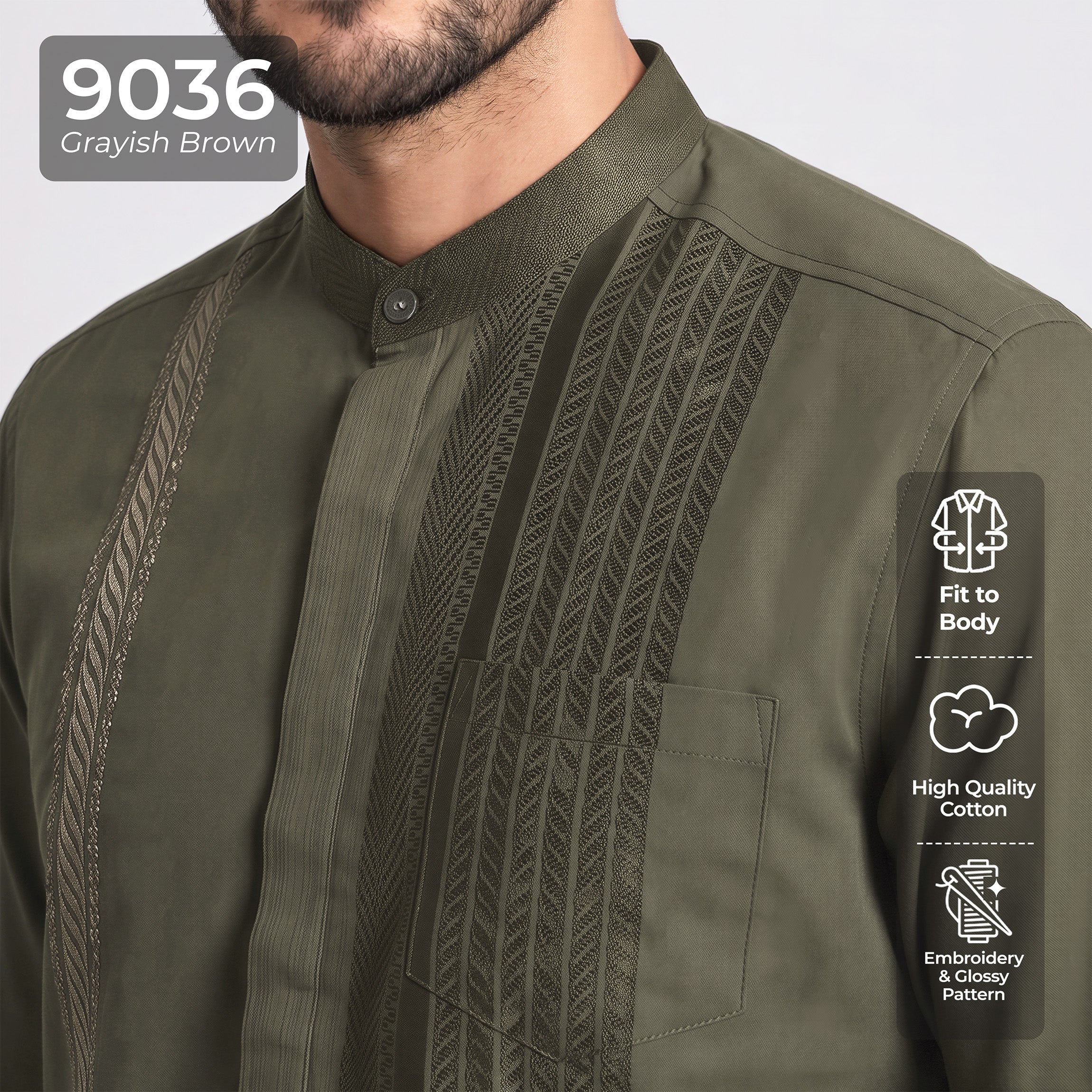 Koko Ishaq Lengan Panjang 9036 Grayish Brown