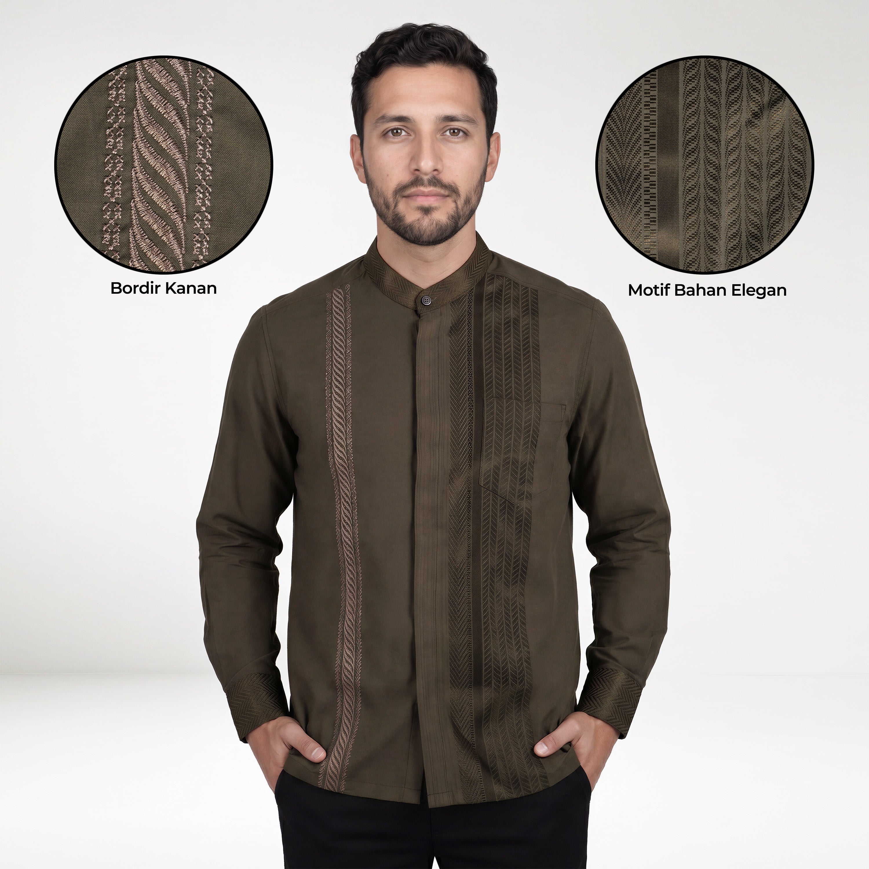 Koko Ishaq Lengan Panjang 9036 Grayish Brown