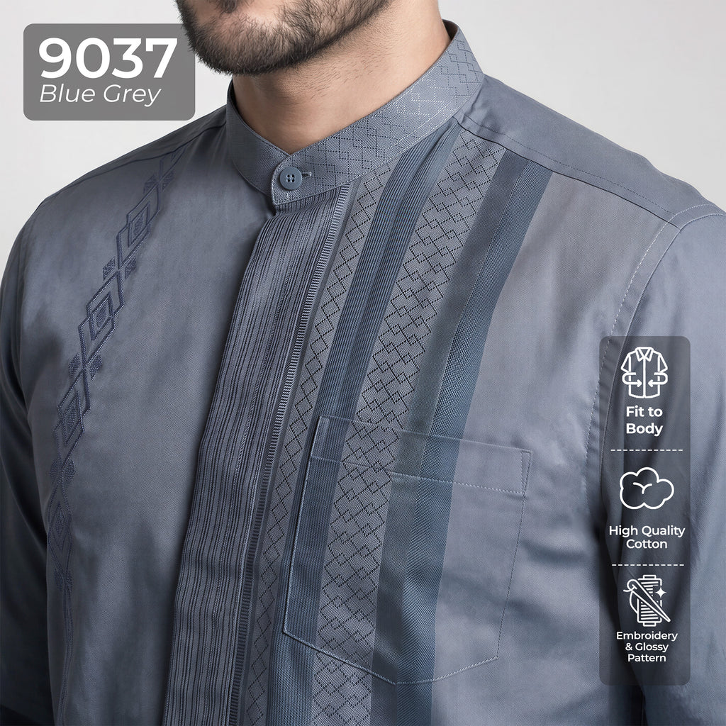 Koko Ishaq Lengan Panjang 9037 Blue Grey