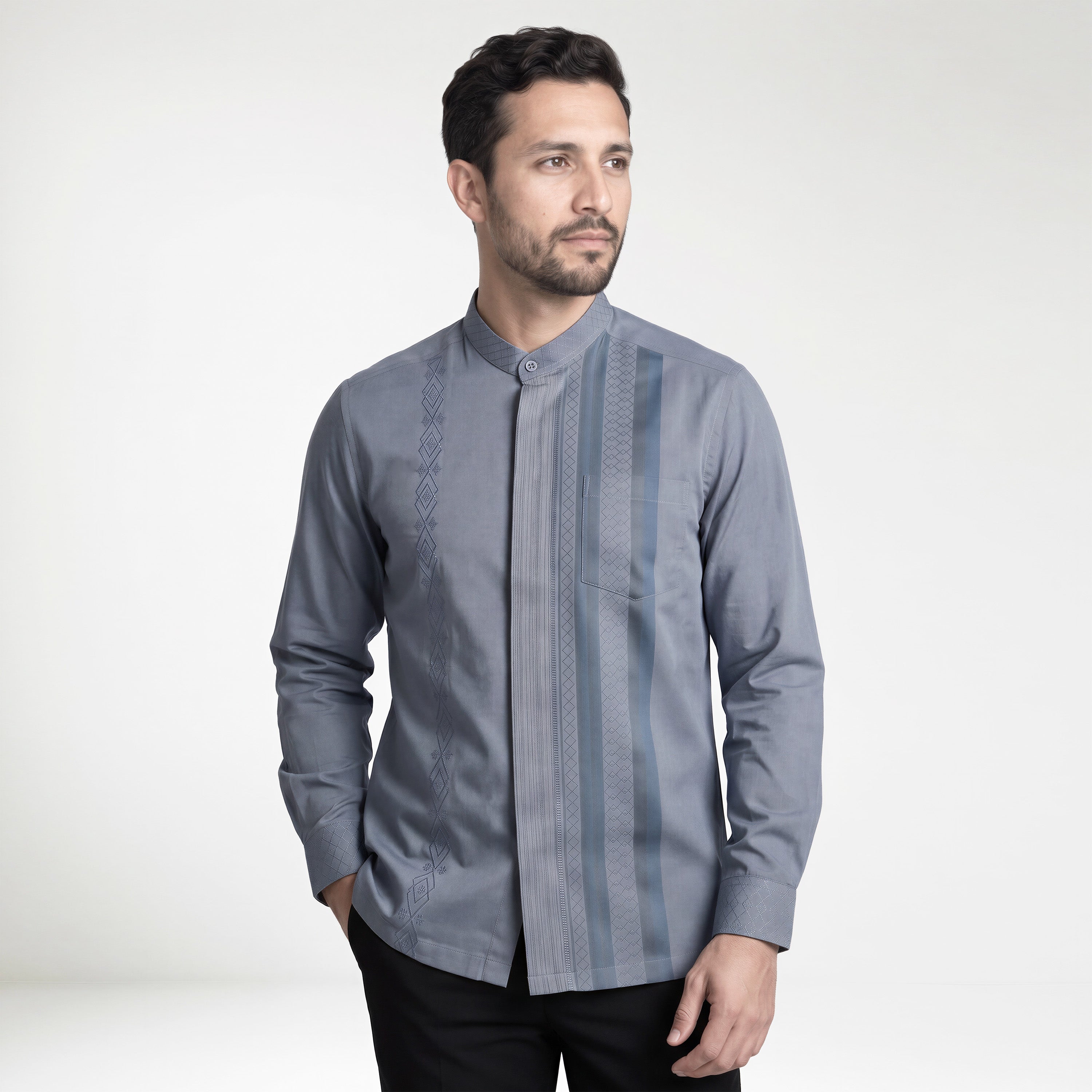 Koko Ishaq Lengan Panjang 9037 Blue Grey