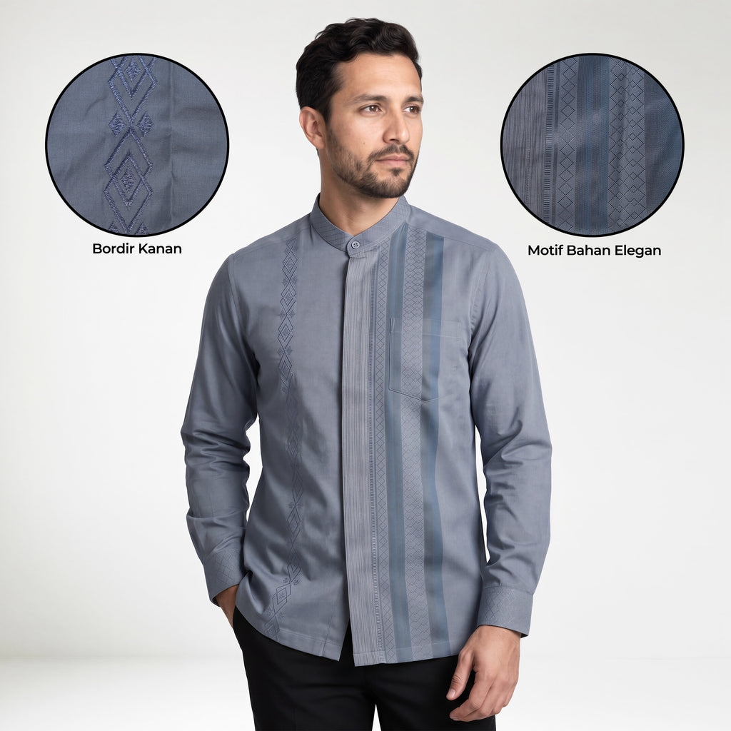 Koko Ishaq Lengan Panjang 9037 Blue Grey