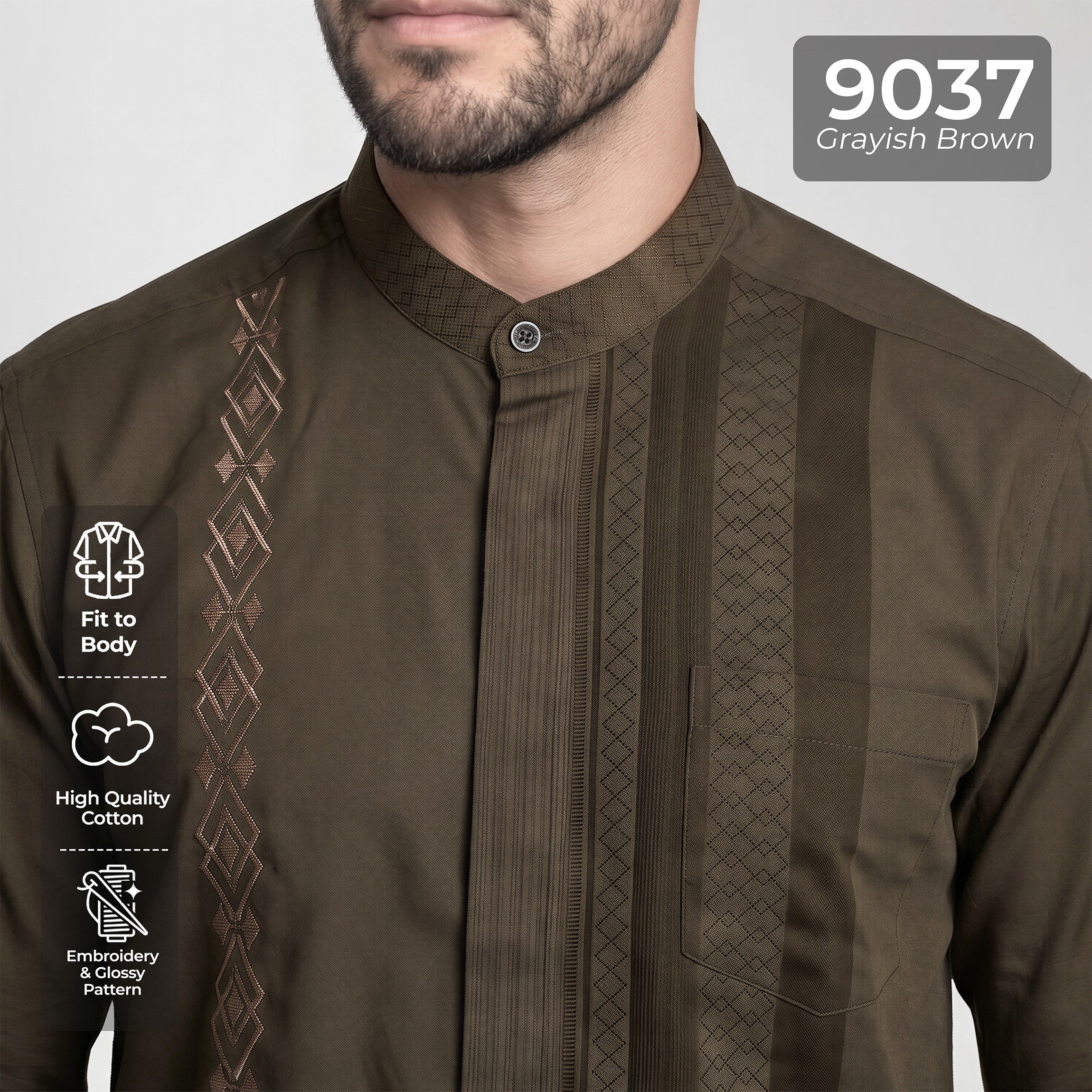 Koko Ishaq Lengan Panjang 9037 Grayish Brown