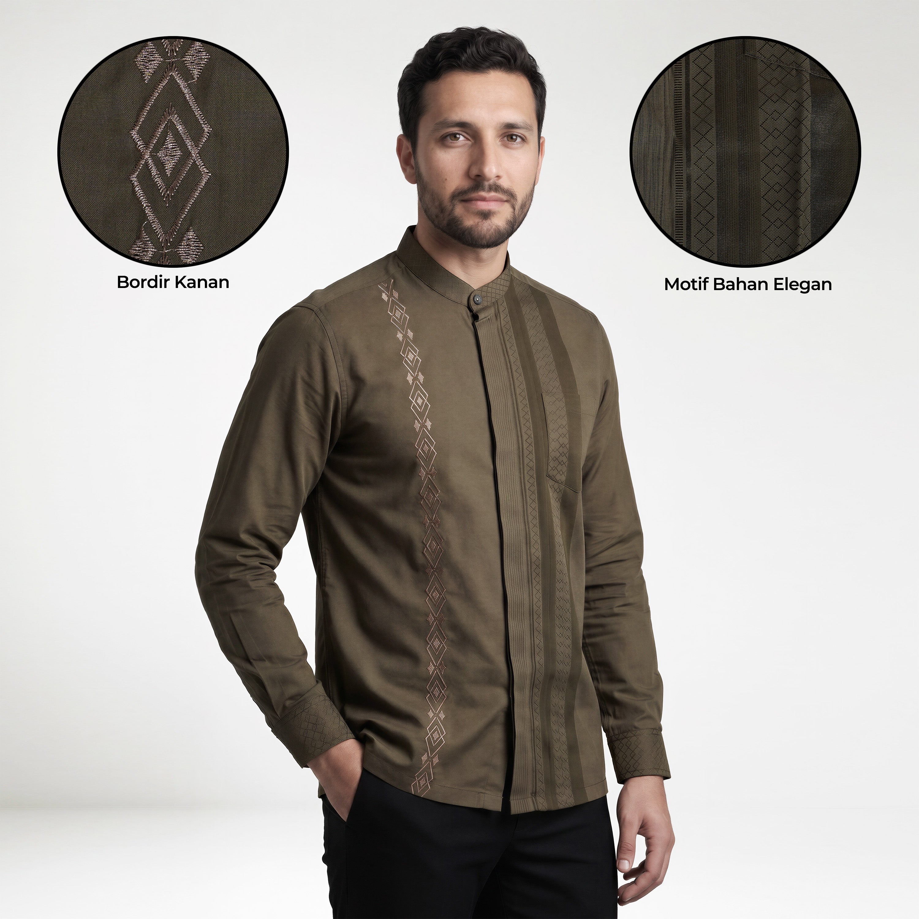 Koko Ishaq Lengan Panjang 9037 Grayish Brown