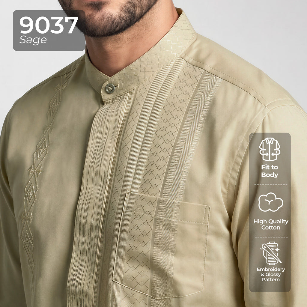 Koko Ishaq Lengan Panjang 9037 Sage