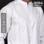 Koko Putih Pleats Embroidery Lengan Panjang 9684 White