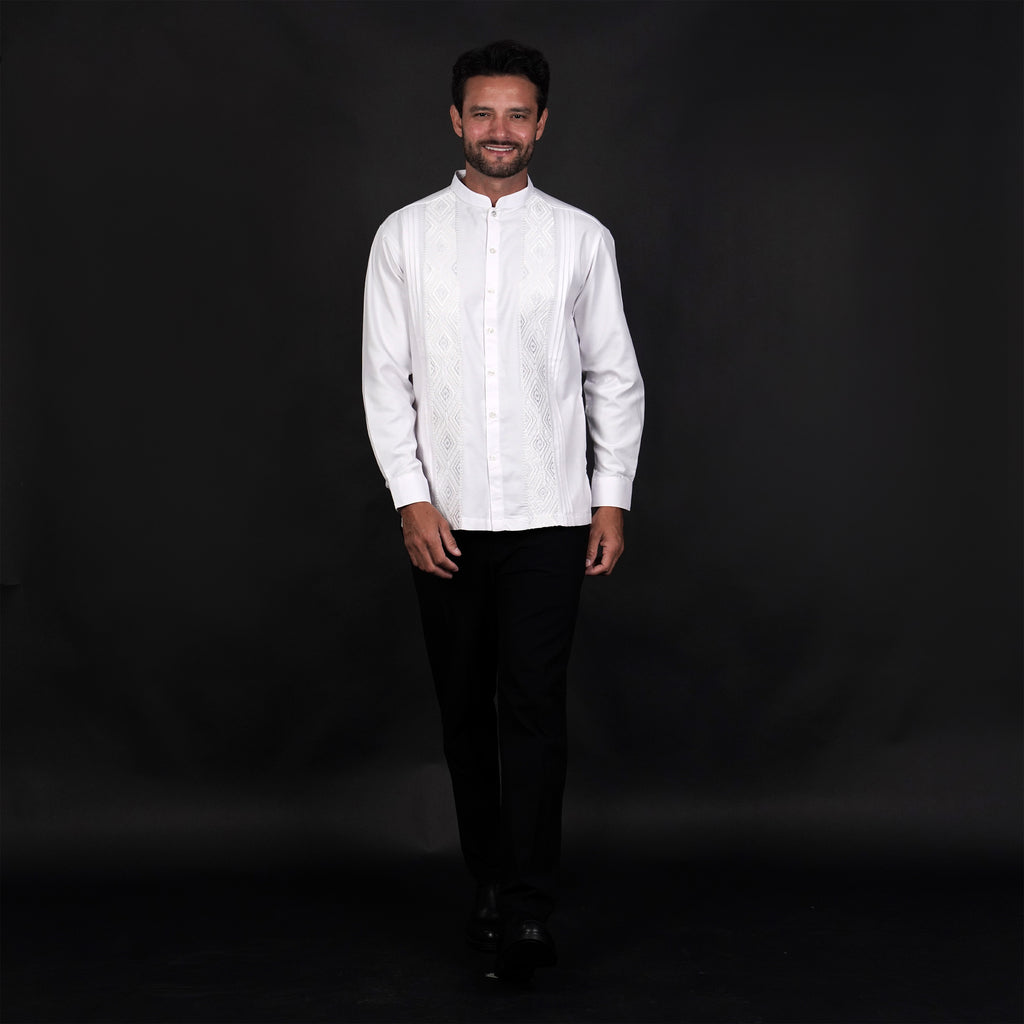 Koko Putih Pleats Embroidery Lengan Panjang 9684 White