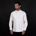 Koko Putih Pleats Embroidery Lengan Panjang 9684 White